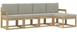 Outdoor-sofagarnitur 5 Pcs Wei&szlig; Und Hellgrau Vidaxl