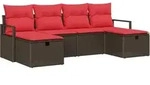 Sofa Set Mit Kissen 5 Pcs Poly-rattan Vidaxl