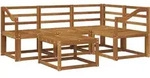 Outdoor-sofagarnitur 5 Pcs Natur Massivholz Akazie Vidaxl