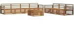 Outdoor-sofagarnitur 8 Pcs Natur Massivholz Akazie Vidaxl