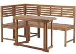 Balkon Eckbank Set Hellbraun Akazienholz 4-teilig Klapptisch 110 X 47 Cm Modul