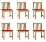 Gartenst&uuml;hle 6 Stk. Mit Kissen Massivholz Teak Vidaxl