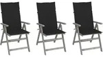 Vidaxl Garden Reclining Chairs 3 Pcs With Cushions Solid Acacia Wood