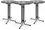 Outdoor Stehtisch Bellini, Klappbar, 3er Set, &Oslash;60cm, Schwarz