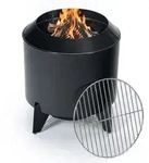 Relaxdays Feuerschale Ohne Rauch, 2 In 1 Mit Grillrost, Stahl, Hx&oslash;: 46x52 Cm,