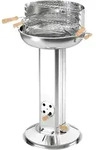 Buri - Edelstahl-s&auml;ulengrill Rund &Oslash; Ca. 39cm Holzgriffe Warmhalterost...