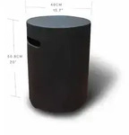 Abdeckung F&uuml;r Gasflaschen In Beton-optik, Schwarz, F&uuml;r 5 Kg Gasbeh&auml;lter, Rund -