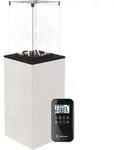 Kratki - Gaskamin Patio Glas Weiss Ferngesteuert Gasheizger&auml;t Kamin 4-8,2 Kw