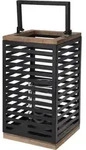 Spetebo - Laterne Aus Metall Und Holz - Ca. 28 Cm - Windlicht Mit Glaseinsatz...