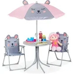 Relaxdays - Camping Kindersitzgruppe, Maus Motiv, Kindersitzgarnitur Mit