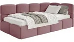 Selsey Cloudy &ndash; Jugendbett 90x200 Mit Matratze, Kopfteil Rechts, Samt Rosa