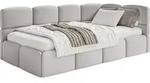 Selsey Cloudy &ndash; Jugendbett 90x200 Mit Matratze, Kopfteil Rechts, Samt Hellgrau