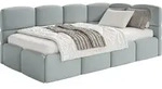 Selsey Cloudy &ndash; Jugendbett 90x200 Mit Matratze, Kopfteil Rechts, Samt Grau