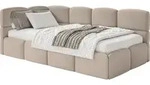 Selsey Cloudy &ndash; Jugendbett 90x200 Mit Matratze, Kopfteil Links, Samt Beige