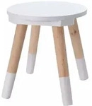 Spetebo - Kinder Hocker Wei&szlig;-natur - 24 X 26 Cm - Kids Collection Sitzhocker