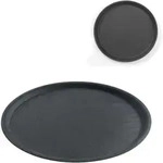 Rundes, Rutschfestes Kellnertablett, Durchmesser 35 Cm - Schwarz