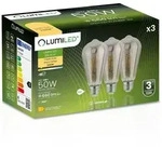 Set Mit 3 Led-lampen Edison E27 St64 6w = 50w 420lm 2200k Warmwei&szlig; 360&deg;...