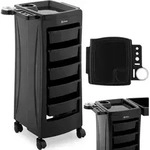 Rollbarer Friseurtrolley Friseurwagen Kosmetikwagen 5 Schubladen 10 Kg Schwarz