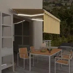 Vidaxl Manual Retractable Awning With Blind&led 3.5x2.5m Yellow&white