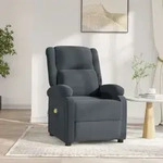 Massagesessel Elektrisch Dunkelgrau Samt Vidaxl 301554