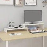 Vidaxl - Monitorst&auml;nder Wei&szlig; (52-101)x22x14 Cm Massivholz Kiefer