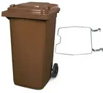 Brb M&uuml;lltonne Mgb 240 Liter, Mit Klemmring F&uuml;r M&uuml;lls&auml;cke (braun)