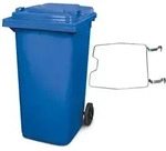Brb M&uuml;lltonne Mgb 240 Liter, Mit Klemmring F&uuml;r M&uuml;lls&auml;cke (blau)