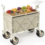 Homecall Bollerwagen 3-in-1 Bollerwagen Faltbar Mit Tischplatte & Sonnendach F&uuml;r