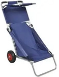 Strandwagen Mit R&auml;dern Tragbar Klappbar Blau Vidaxl