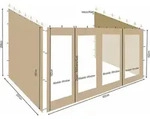 3 Seitenteile Zu Rollpavillon 3x4m Sand
