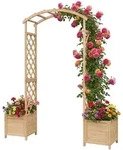 Relaxdays Rosenbogen, Rundbogen Mit 2 Pflanzk&auml;sten, Hxbxt: 206 X 180 X 40 Cm,