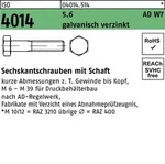 Sechskantschraube Iso 4014 M.schaft M 30 X 180 5.6 W7 Galvanisch Verzinkt