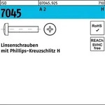 Flachkopfschraube Iso 7045 M.kreuzschlitz-ph M 2,5 X 12 -h A 2