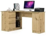 Akord - Eck-schreibtisch B20 Links In Der Farbe Eiche Artisan Mit 3 Schubladen...