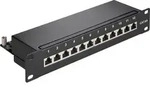 Goobay - Cat 6a 10-zoll (25,4 Cm) Patch Panel, 12 Port, (1 He), Stp Geschirmt,