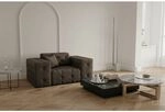 Sessel Designersessel Chantal In Stoff Opera Velvet Braun