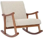 Clp - Schaukelstuhl Morelia Stoff Walnuss Creme