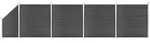 Zaunelement Set Wpc 792x(105-186)cm Schwarz Vidaxl