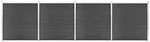 Zaunelement Set Wpc 699x186 Cm Schwarz Vidaxl