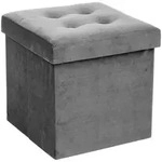 Atmosphera - Klappbarer Hocker Lysandre Grau Mit Samteffekt Cr&eacute;ateur...