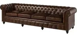 Sofa 4-sitzer Echtleder 274x82x75 Braun Chesterfield 104