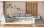 Sofaset Modulsofa-set 6-teilig Sande 3-2-1 Stoff Alpine Hellgrau