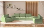 Sofaset Modulsofa-set 6-teilig Sande 3-2-1 Stoff Alpine Hellgr&uuml;n