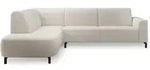 Selsey Lununa &ndash; Ecksofa Mit Armlehne, Boucl&eacute;, Ottomane Links, Creme