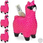 4 X Lama Spardose, Mit Sonnenbrille, Geschenkidee & Deko, Alpaka Sparb&uuml;chse Aus