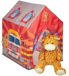 Relaxdays Feuerwehr Kinderzelt, Gro&szlig;es Kinderspielzelt F&uuml;r Jungen, F&uuml;rs