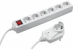 Meister Steckdosenleiste 6-fach, Mit Zusatzstecker - 2 M Kabel - Wei&szlig; - Ip20