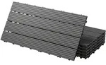 Ecd Germany Wpc Terrassenfliesen 60x30 Cm/12 St&uuml;ck=2m2, Anthrazit, Geriffelt,