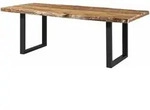 Baumtisch Sheesham 220x100x77 Natur Sandgestrahlt / U-beine Anthrazit Matt...