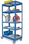 Brb Kommissionierwagen/etagenwagen Mit 5 Ebenen, Hxbxt 1905x900x500 Mm (blau)